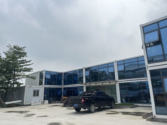 হালকা ইস্পাত প্রিফ্যাব্রিকেটেড 40 ফুট কনটেইনার অফিস মডুলার ডিজাইন ইনসুলেশন সহ দুই তলা কনটেইনার অফিস বিল্ডিং