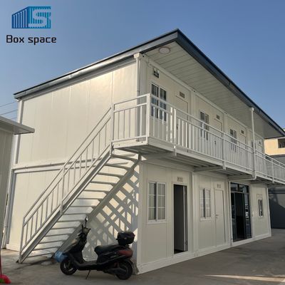 বক্সস্পেস মডুলার হোমস প্রিফ্যাব্রিকেটেড 20 ফুট 40 ফুট মডুলার কনটেইনার হাউস হোম অফিস কেবিন হাউস স্ট্যাকযোগ্য কনটেইনার হাউস